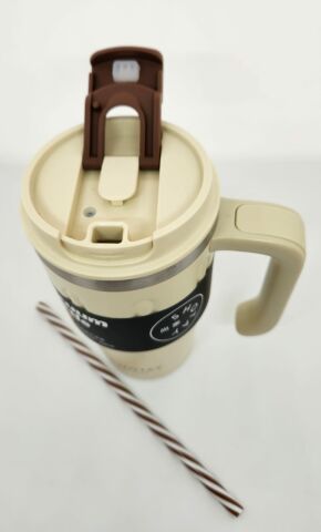 Shotay Handle Mug ST-8169 680ml Pipetli-Pipetsiz Kullanım Termos Bardak Krem