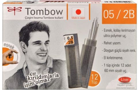 Tombow Min Klasik Tüp 0.5 mm 2B 12 Adet