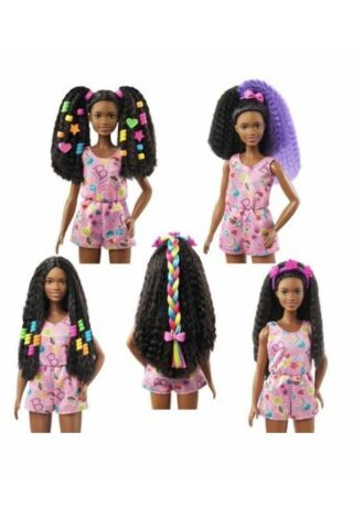 Barbie Brooklyn Eğlenceli Saçlar Oyun Seti Hhm39