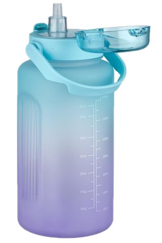 Büyük Boy 2000ml 2litre Pipetli/pipetsiz Kullanım Çift Renk Softtouch Motivasyon Matarası