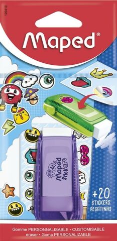 Maped Silgi Stick Art Yeşil-Mor + 20 Sticker