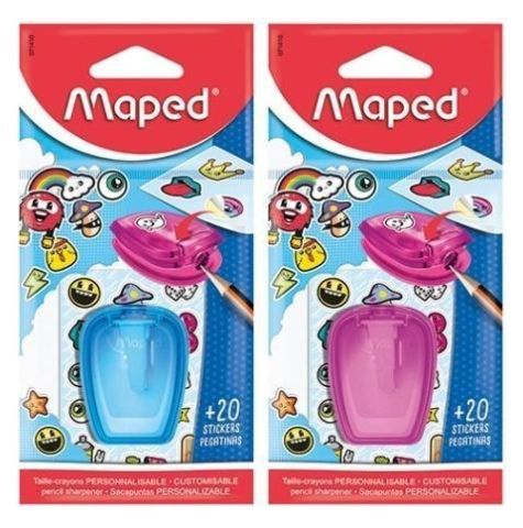 Maped Kalemtraş Stick Art Pembe-Mavi + 20 Sticker