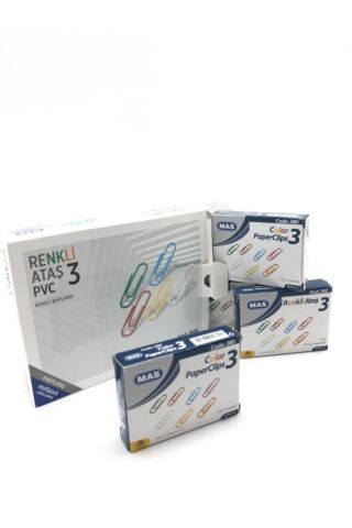 Mas Multipack Renkli Ataş PVC Kaplı 28 mm. 8x50=400 Adet 1666