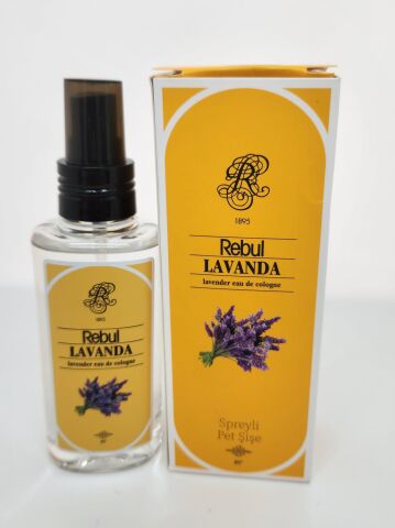 Rebul Lavanda 125ML Sprey Başlık Kutulu PVC Şişe Kolonya
