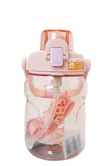 Shotay ST-7313 Pipetli Askılı Tritan Matara 1000 ml Pembe