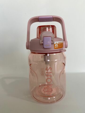 Shotay ST-7313 Pipetli Askılı Tritan Matara 1000 ml Pembe