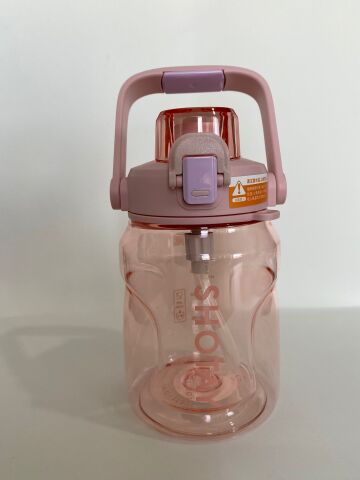 Shotay ST-7313 Pipetli Askılı Tritan Matara 1000 ml Pembe
