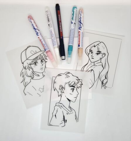 Edding Akrilik Yaratıcı Manga Seti / 5300 Akrilik İnce Yuvarlak Uçlu ~1-2 mm Markör / 1800 Profiren 0,7 Kalem
