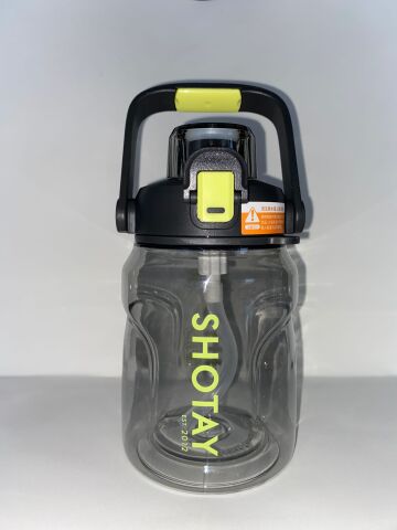 Shotay ST-7313 Pipetli Askılı Tritan Matara 1000 ml Siyah