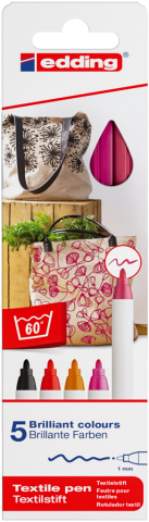 Edding E-4600 Kumaş Boyama Kalemi̇ 5li̇ Kutu Warm