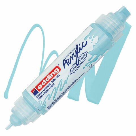 Edding 5400 Akrilik Markör Çift Taraflı Kesik Uç Pastel Mavi̇
