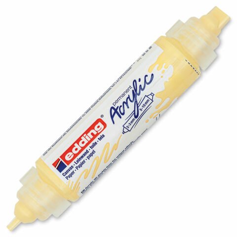 Edding 5400 Akrilik Markör Çift Taraflı Kesik Uç Pastel Sarı
