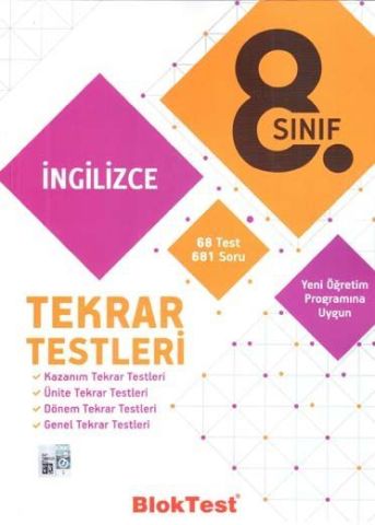 Bloktest Yayınları 8. Sınıf İngilizce Tekrar Testleri