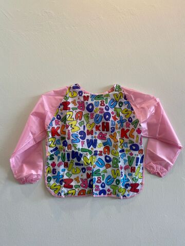 Nova Color Pembe Harf Desenli Large Boyama Önlüğü NC-4108