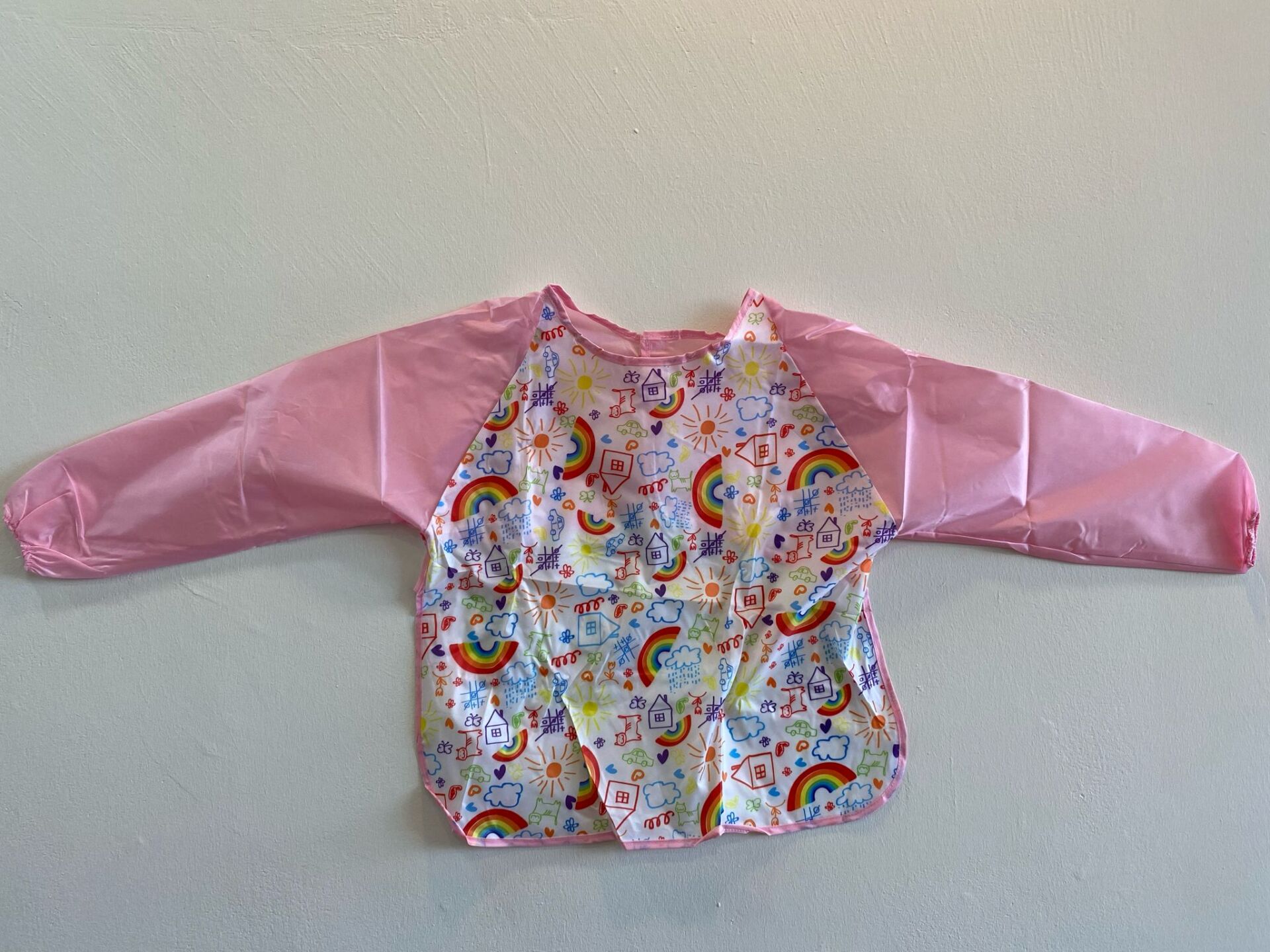 Nova Color Pembe Gökkuşağı Desenli Large Boyama Önlüğü NC-4108