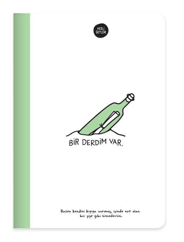 Keskin Color Hisli Şeyler-Yeşil A5 80 Yp Çizgili Defter - Bir Derdim Var