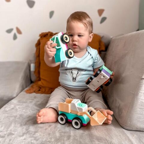 Playgro Build and Drive Mix 'N Match Araçlar 3Pk - İnşaat seti 3 araba