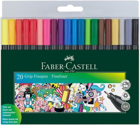 Faber Castell 20'li GRIP Finepen 0.4 mm Fineliner Set 6200