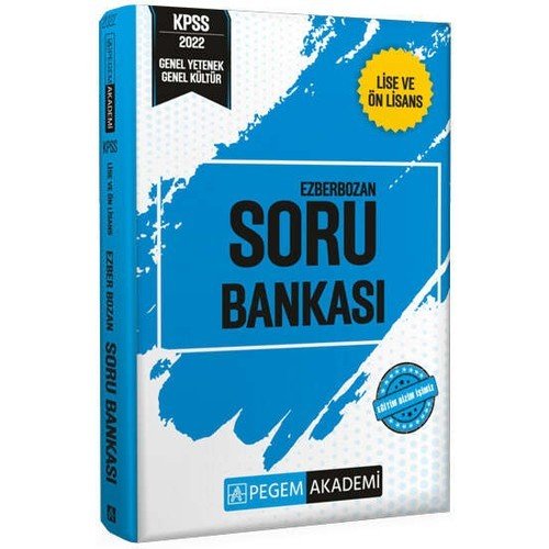 Pegem Akademi Yayıncılık 2022 KPSS Genel Yetenek Genel Kültür Lise ve Ön Lisans Ezberbozan Soru Bankası