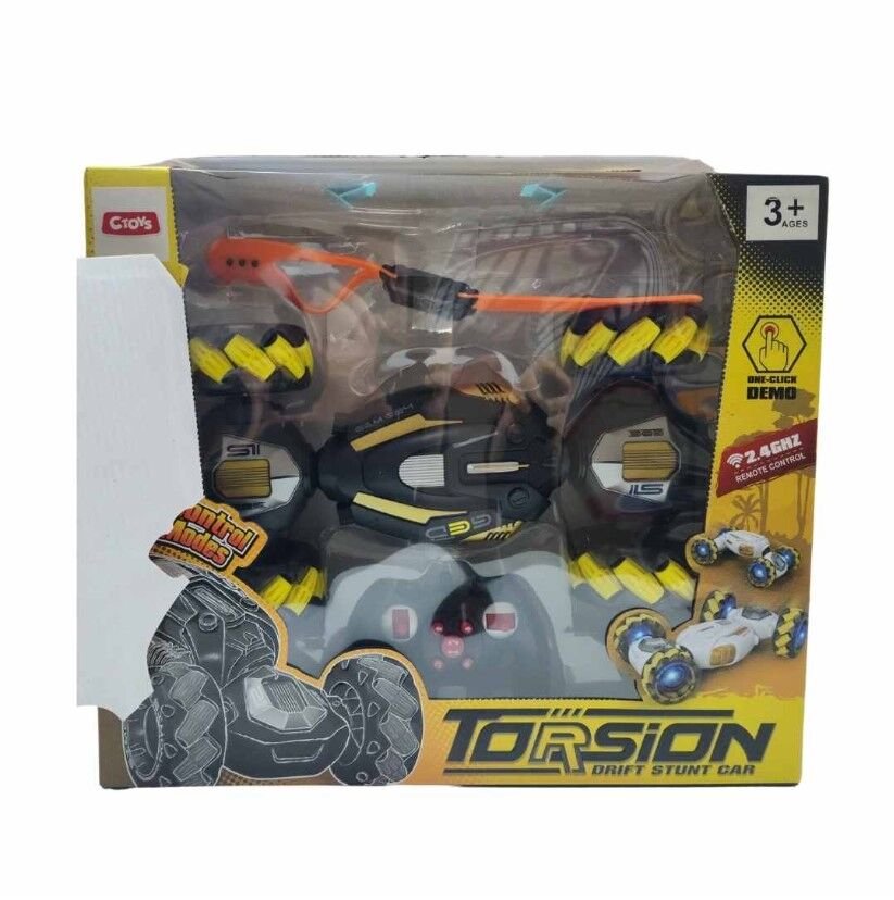 CTOYS Işıklı Sesli Uzaktan Kumandalı Saatli 360 Derece Dönebilen Araç Siyah QX036