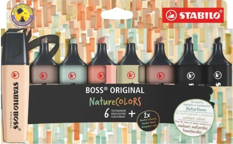 Stabilo Fosforlu Kalem (İşaret Kalemi) Boss Naturecolors Wallet 70/8-2-1 (8 Li Set)