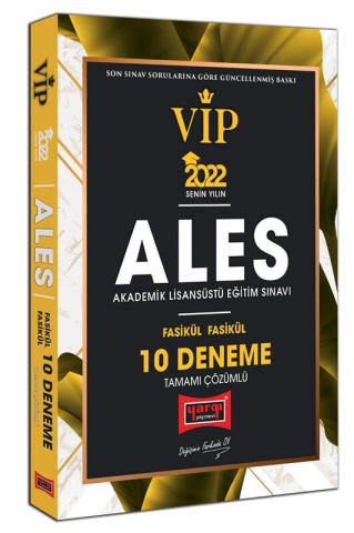 Yargı Yayınevi 2022 ALES VIP Tamamı Çözümlü Fasikül Fasikül 10 Deneme