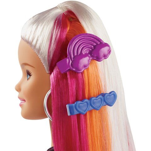 Barbie Gökkuşağı Renkli Saçlar Bebeği FXN96
