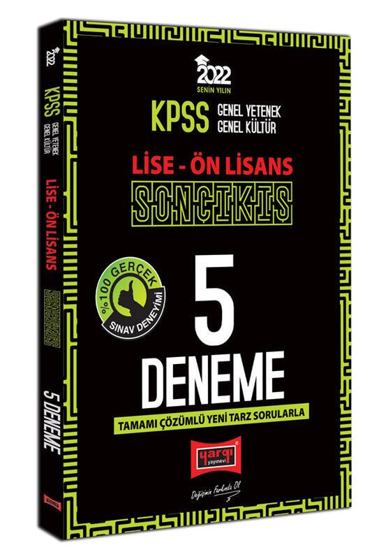 Yargı Yayınevi 2022 KPSS GY GK Lise Ön Lisans Son Çıkış Tamamı Çözümlü 5 Deneme