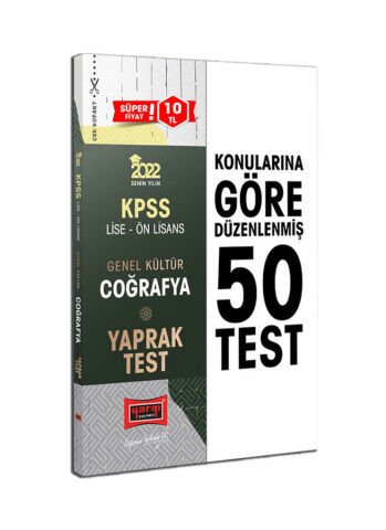 Yargı Yayınevi 2022 KPSS Lise Ön Lisans Genel Kültür Coğrafya Yaprak Test