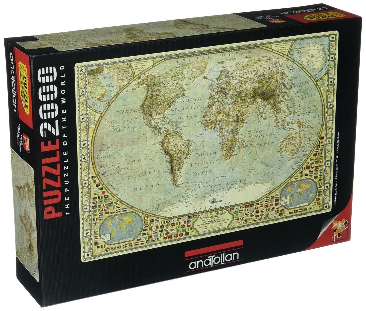 Anatolian Dünya Haritası (World Map) Jay Simons 3935 66x96 2000 Parça Puzzle