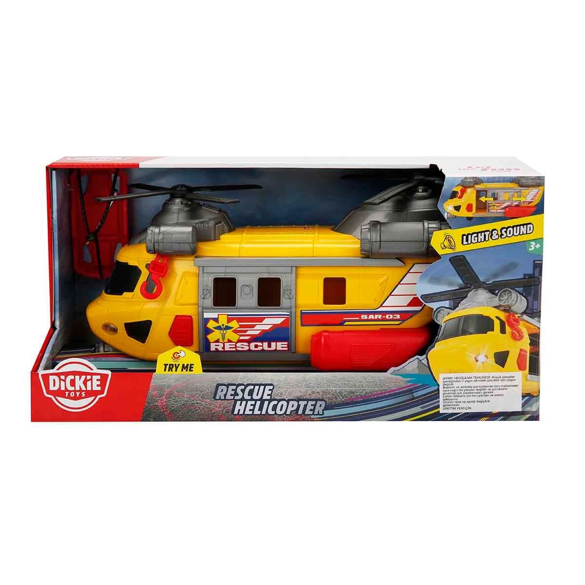 Ceren Dickie Toys Çift Pervaneli Sesli Işıklı Kurtarma Helikopteri Oyuncak 30cm