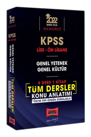 Yargı Yayınevi 2022 KPSS Lise Ön Lisans GY GK 5 Ders 1 Kitap Tüm Dersler Konu Anlatımı