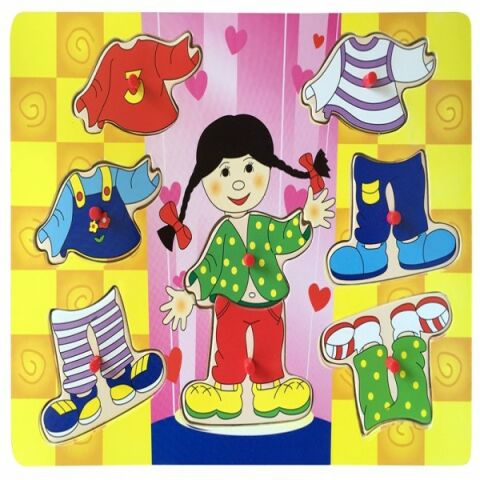 Bu-Bu Kıyafet Giydirme Ahşap Puzzle