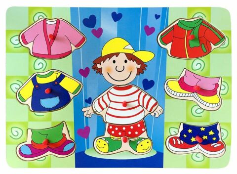 Bu-Bu Kıyafet Giydirme Ahşap Puzzle