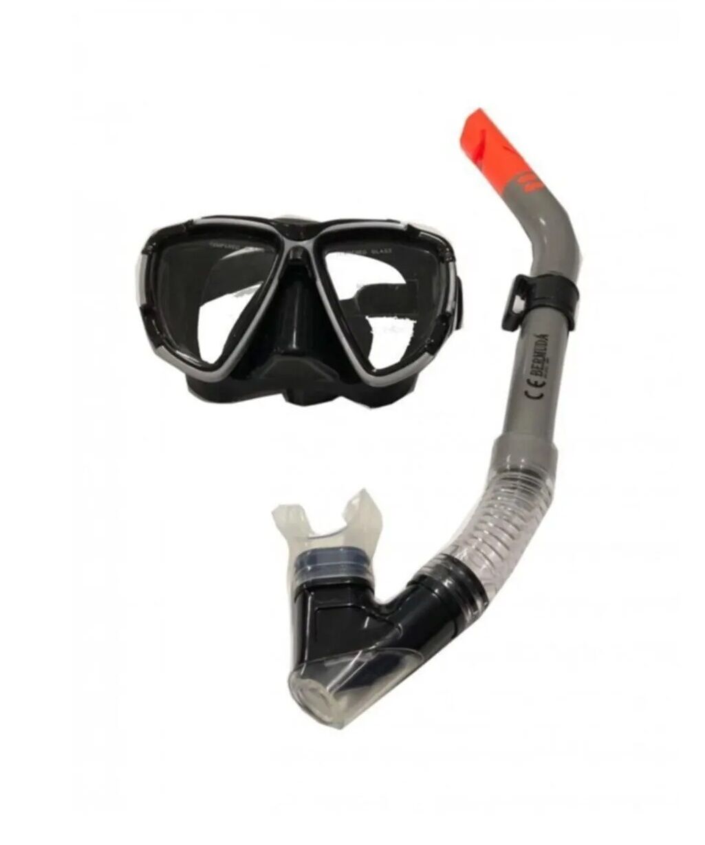 Aquaflow Sport Maske Snorkel Set Silikon Tempered Cam Bermuda