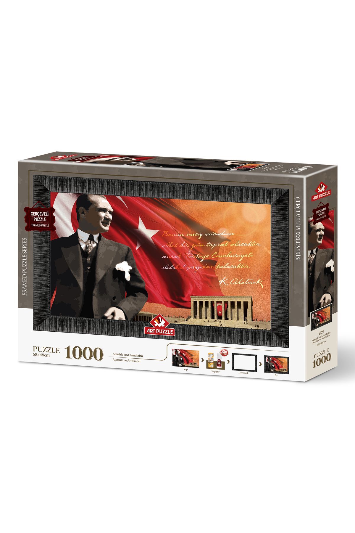 Art Puzzle Atatürk Ve Anıtkabir 1000 Parça Çerçeveli Puzzle 5697