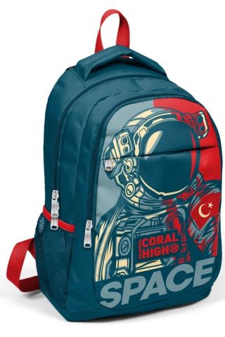 Coral High Lacivert Astronot Erkek Çocuk Ilkokul Çanta Seti - Sırt Çantası+beslenme+kalemlik