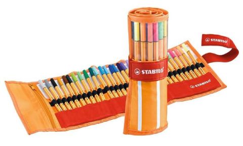 Stabilo Point 88 İnce Uçlu Keçeli Kalem Seti Rollerset 25 + 5 Floresan Renk