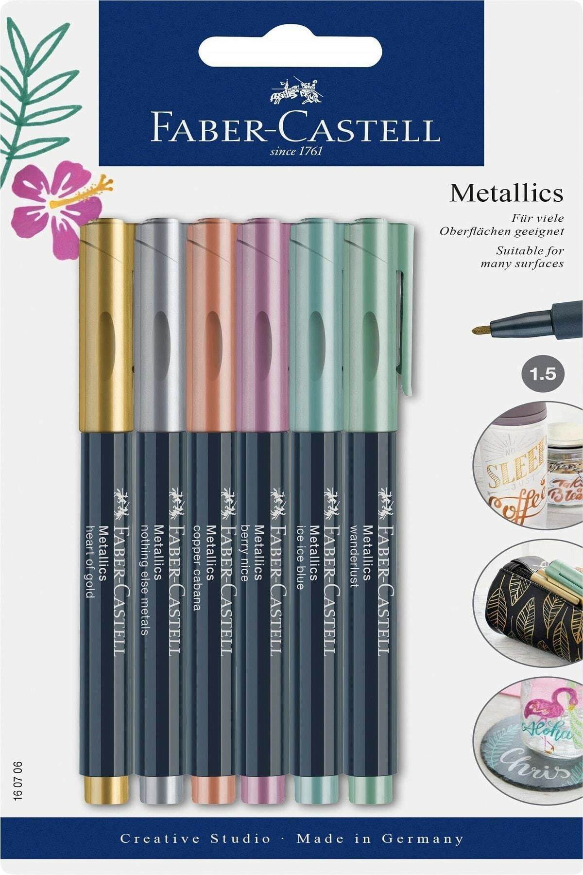 Faber Castell - Metalik Markör 6'lı Set