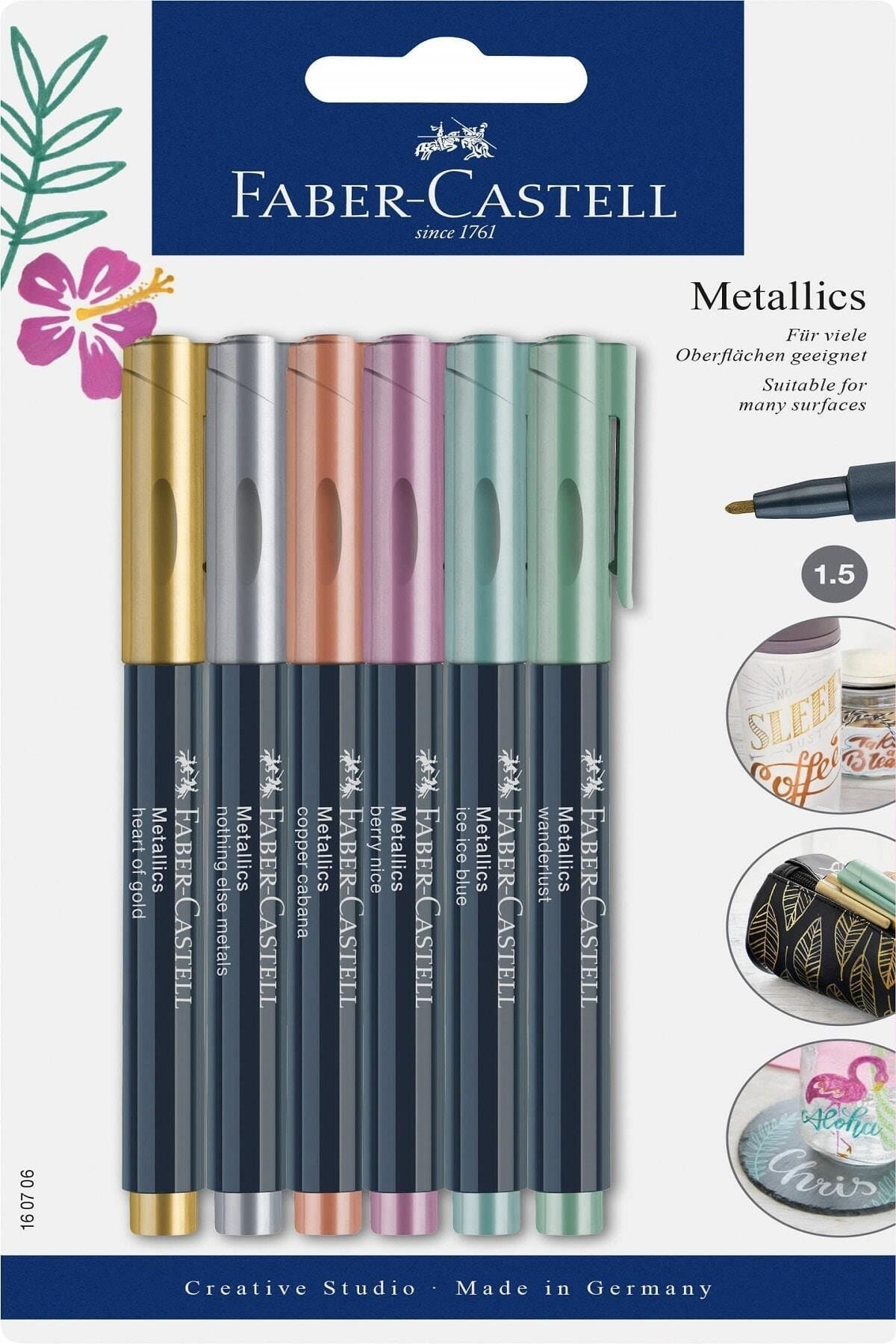 Faber Castell - Metalik Markör 6'lı Set