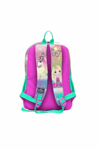 Kids Pembe Su Yeşili Unicornlu Kız Desenli 3’lü Okul Çanta Seti SET0123733