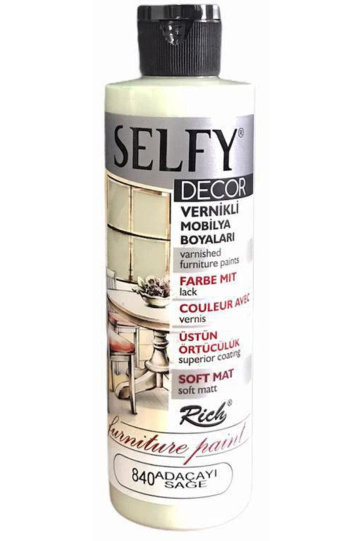 Selfy Decor Kendinden Vernikli Boya 840 Adaçayı 240 Cc - Bej - #C5C7C3