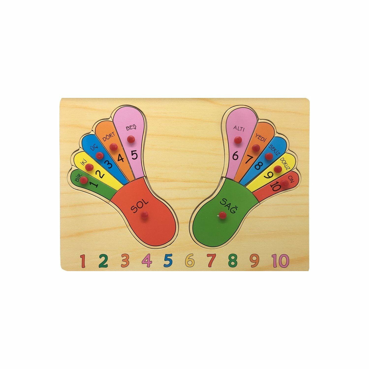 Bu-Bu Ahşap Puzzle Ayak ve Sayılar AP0080