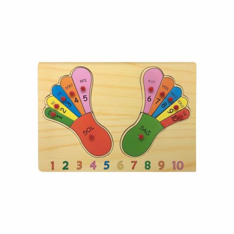 Bu-Bu Ahşap Puzzle Ayak ve Sayılar AP0080