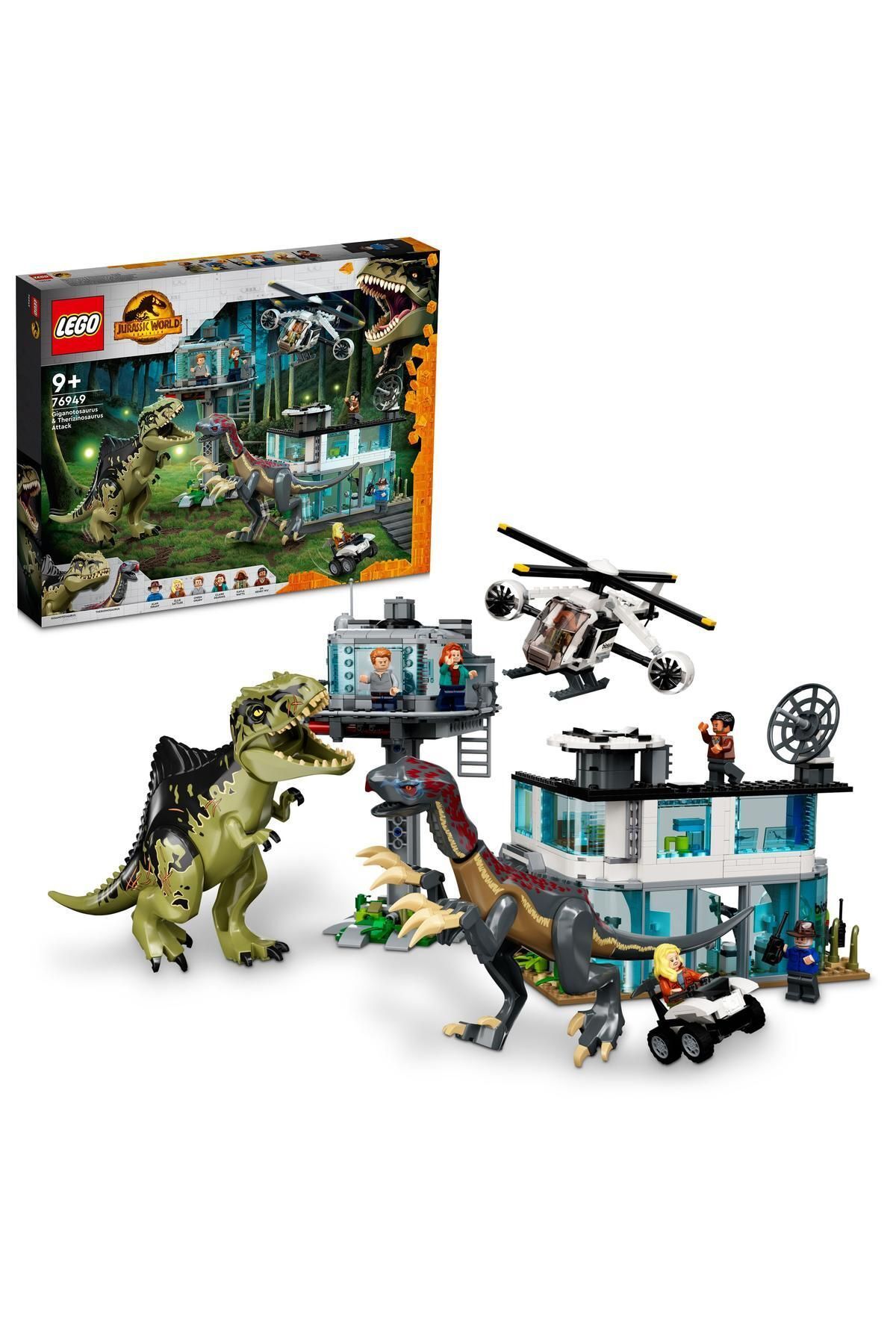 ® Jurassic World Giganotosaurus ve Therizinosaurus Saldırısı 76949-Oyuncak Yapım Seti(658 Parça)