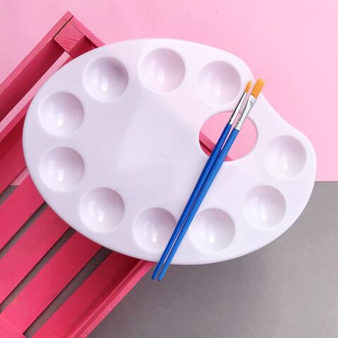 Ceoart Plastik Oval Fırçalı Palet