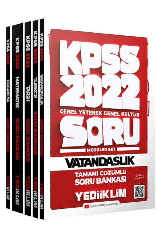 Yediiklim Yayınları 2022 KPSS GY GK Tamamı Çözümlü Modüler Soru Bankası