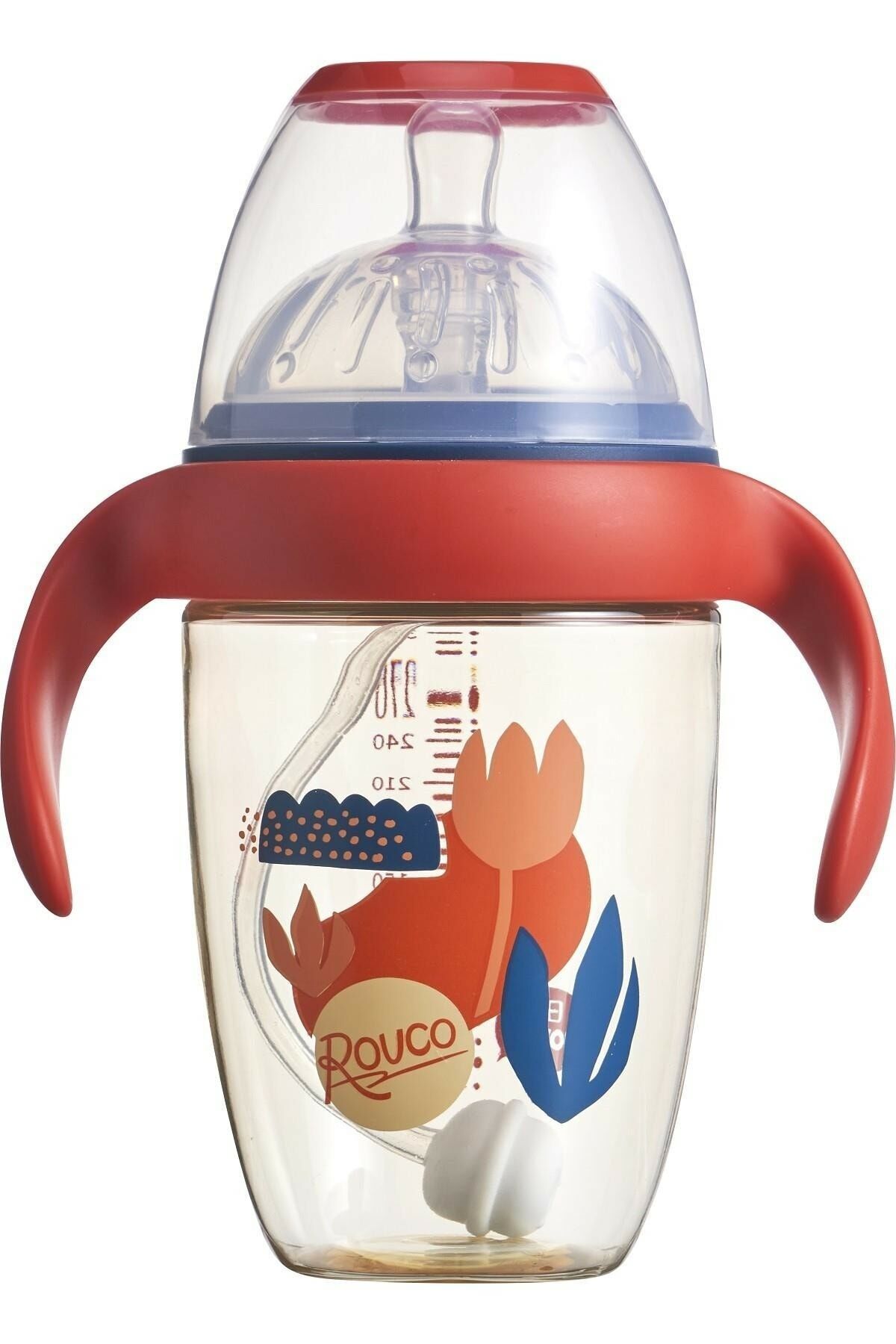 300ml Akıllı Pipet Toplu -kaynatılabilir- Bebek Biberonu +9 Ay Kırmızı