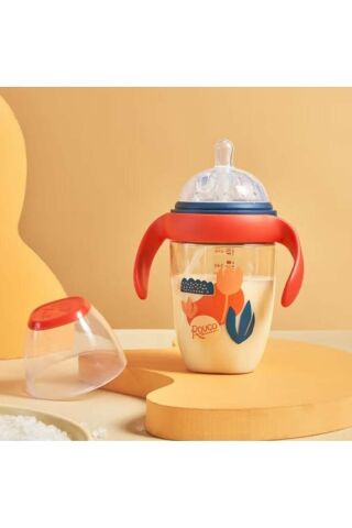 300ml Akıllı Pipet Toplu -kaynatılabilir- Bebek Biberonu +9 Ay Kırmızı