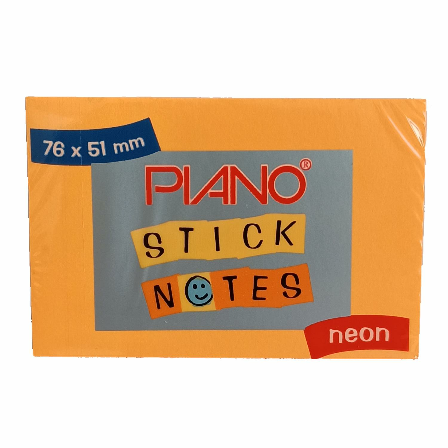 Piano 76x51mm Yapışkanlı Post-İt Neon Turuncu